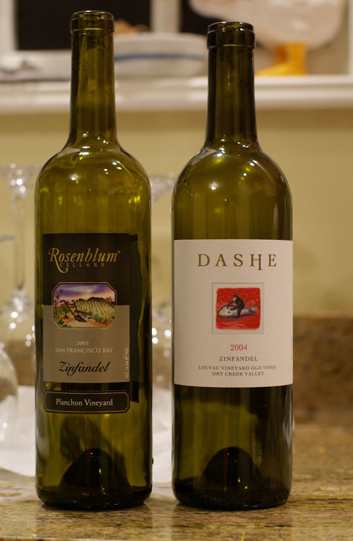 Chateau d’Yquem 1998, Dashe – Zinfandel 2004, Rosenblum – Zinfandel 2005