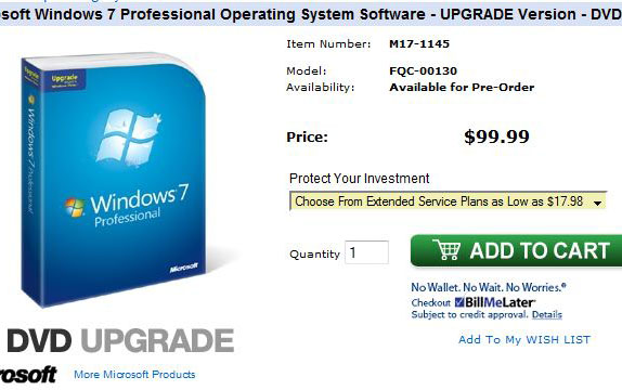 Windows 7 Professional Upgrade DVD 구입