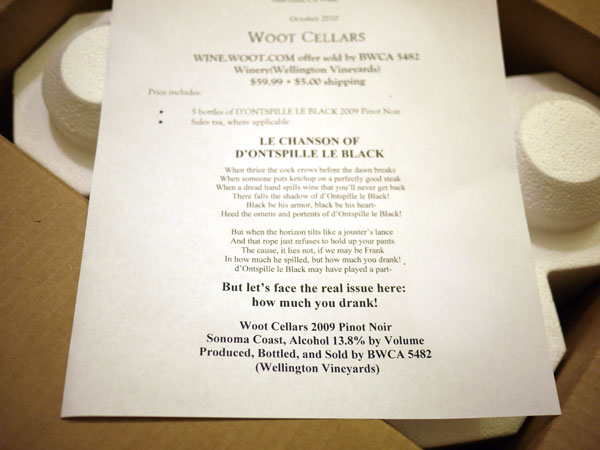 d’Ontspille le Black – Pinot Noir 2009